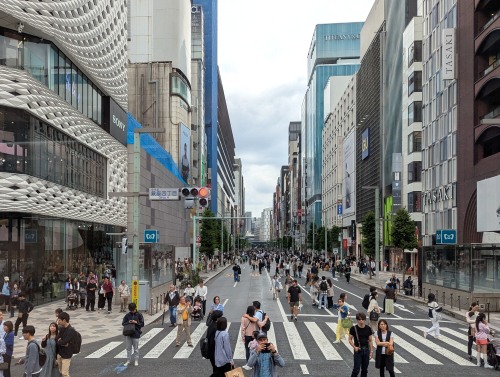 Ginza District of Tokyo Japan